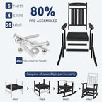 Oversized HDPE Outdoor Rocking Chair, All-Weather Resistant, Extra Large & - Image 9