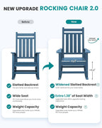 SERWALL Outdoor Rocking Chair Set of 6, Patio Rocking Chairs - Image 6