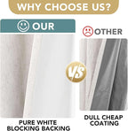 H.VERSAILTEX Ivory Curtains Blackout, 100% Blackout Linen Curtains - Image 3