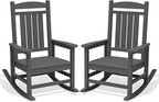 Oversized Outdoor Rocking Chairs Set of 2, HDPE Porch Rockers by KINGYES