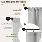 Outdoor Curtains for Patio Waterproof Rod Pocket 4 Pcs 54x84 Silver Grey | - Image 3