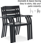 Patio Dining Chairs Set of 8, Metal Patio Furniture Set - Image 4