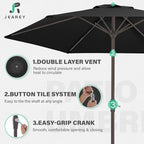 JEAREY 7.5 ft Outdoor Patio Umbrella, Table Umbrella, Tilt & Crank lift - Image 3