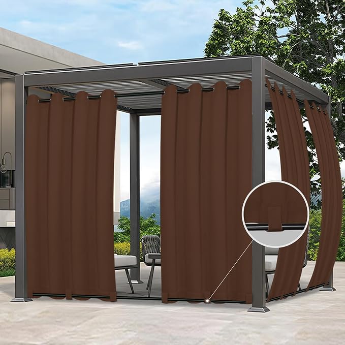 Easy-Going Outdoor Curtains for Patio 1 Panel, 54x96 inch, Weatherproof Privacy by Easy-Going