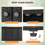 Tangkula Rattan Outdoor Storage Cabinet, Patiojoy Outdoor Cabinet - Image 7