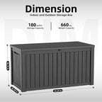 180 Gal Waterproof Outdoor Storage Box UV Resistant Deck Box | Extra-large - Image 4