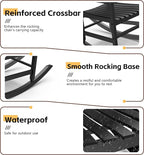 Patio Rocking Chair Outdoor Set of 2, Oversized Porch Rocker, High Back Smooth - Image 4