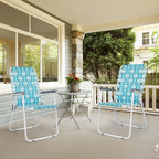 VINGLI Patio Lawn Webbed Folding Chairs Set of 2, Outdoor Beach Chair Portable - Image 6