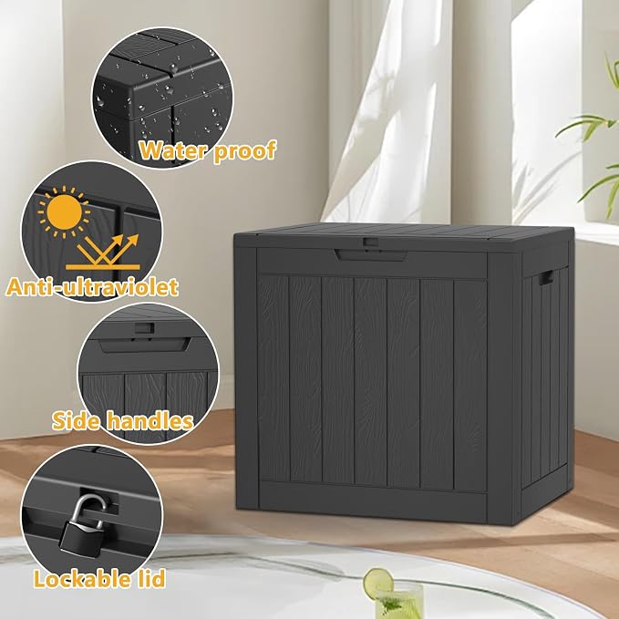 33 Gallon Outdoor Deck Box, Lockable Waterproof Outdoor Storage Boxes - Image 5