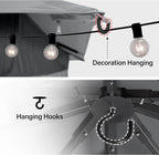 8'x8' Outdoor Gazebo with 50FT String Lights, Metal Heavy Duty Patio Canopy - Image 4