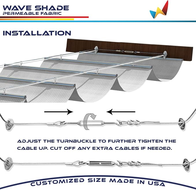 Windscreen4less 3' x 25' Retractable Sun Shade Canopy Cover Sliding Wave Shade - Image 6