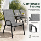 Majnesvon Outdoor Patio Chairs Set of 4, Stackable Patio Chairs, Front Porch - Image 4