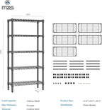 M MZG 1250 lbs 5 Tier Shelf Metal Storage Shelves Wire Rack Closet Organizers - Image 3