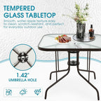 Patio Dining Table for 4 with Umbrella Hole | Outdoor 5 Piece Dining Set 36" x - Image 5