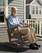 SERWALL Outdoor Rocking Chair Set of 4, HDPE Rocker - Image 8