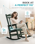Oversized Outdoor Rocking Chairs Set of 6, 380lbs Heavy-Duty Large Patio Rocker - Image 6