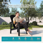 THOEOE Stackable Adirondack Chair, Plastic Outdoor Fire Pit Chairs | - Image 7