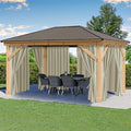 Outdoor Curtains for Patio Waterproof Rod Pocket 6 Pcs 54x95 Inch Taupe | by HolidayIdeas