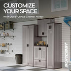 Suncast Tall Storage Cabinet for Garage Organization - Image 6