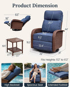 Resort-Grade Outdoor Swivel Recliner, 6.2" Ultra Thick Cushions | Heavy Duty - Image 2