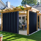 NICETOWN Outdoor Curtains for Patio Waterproof & Windproof W100xL108 Navy | by NICETOWN