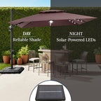Best Choice Products 12x12ft LED Cantilever Patio Umbrella w/Base Included & - Image 6