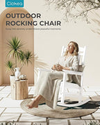 Oversized Outdoor Rocking Chair, High Back Patio Rocker - Image 4