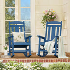 LUE BONA Outdoor Rocking Chairs Set of 2, Weather Resistant Poly Plastic Rocker by LUEBONA