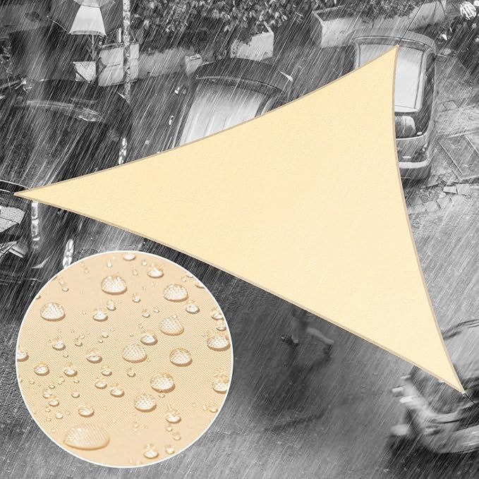 Royal Shade 10' x 17' x 19.7' Beige Triangle Waterproof Sun Shade Sail Order to by RoyalShade