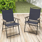 GIANTEX Set of 4 Patio Folding Chairs, Outdoor Patio Dining Chairs w/Armrest - Image 7