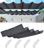 Retractable Waterproof Wave Sun Shade Canopy Pergola Cover Shade Sail Awning 5' by WoaceSunShadeSail