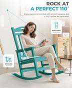 Oversized Outdoor Rocking Chairs Set of 2, 380lbs Heavy-Duty Large Patio Rocker - Image 5