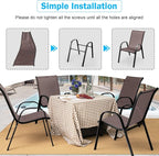 Tangkula Patio Dining Chairs Set of 4, Outdoor Stackable All Weather Heavy Duty - Image 5