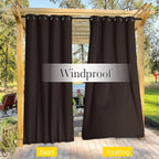 NICETOWN Gazebo Curtains Outdoor Waterproof W100 x L84 in Brown | Windproof - Image 5