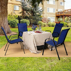 MEDIMALL Patio Chairs, Stackable Patio Chairs Set of 4, Outdoor Dining Chairs - Image 2