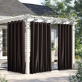 NICETOWN Weighted Curtains for Patio Waterproof W66xL84 Brown 2 Panels | Porch by NICETOWN