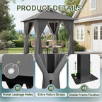 Aoxun 8x8FT Metal Frame Outdoor Gazebo, Dark Gray | UPF50+ Protection 50×50mm - Image 7