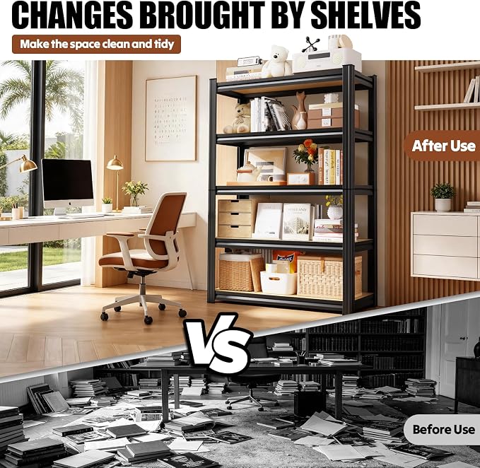 Storge Shelves 3-Tier Metal Shelving Unit, Adjustable Steel Shelves, Boltless - Image 9