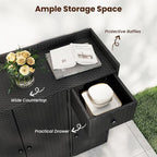 Tangkula Rattan Outdoor Storage Cabinet, Patiojoy Outdoor Cabinet - Image 5