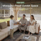 Aoxun 10x12FT Metal Frame Outdoor Gazebo, Khaki | UPF50+ Protection 50×50mm - Image 2