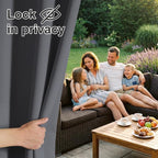 RYB HOME Extra Wide Outdoor Curtains 2 Panels or Patio Waterproof | Blackout - Image 6