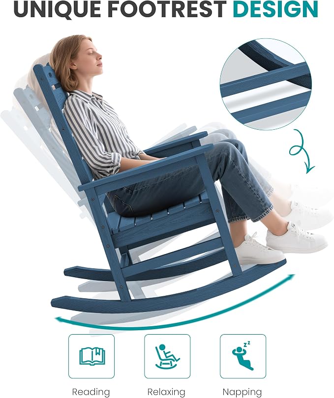 SERWALL HDPE Outdoor Rocking Chair - Image 7
