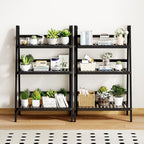 oakvivo 39.4" Foldable Plant Shelf Ladder Shelf, 3 Tier Bamboo Ladder Flower - Image 9