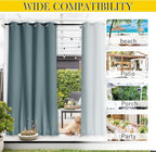 NICETOWN 2 Panels Outdoor Curtains Waterproof W52xL108 Greyish Blue | Windproof - Image 8