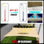 Royal Shade 6' x 21' Custom Size Red Rectangle Sunshade Sail - Image 2