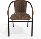 Flash Furniture Lila Medium Brown Rattan Indoor-Outdoor Restaurant Stack Chair - Image 10