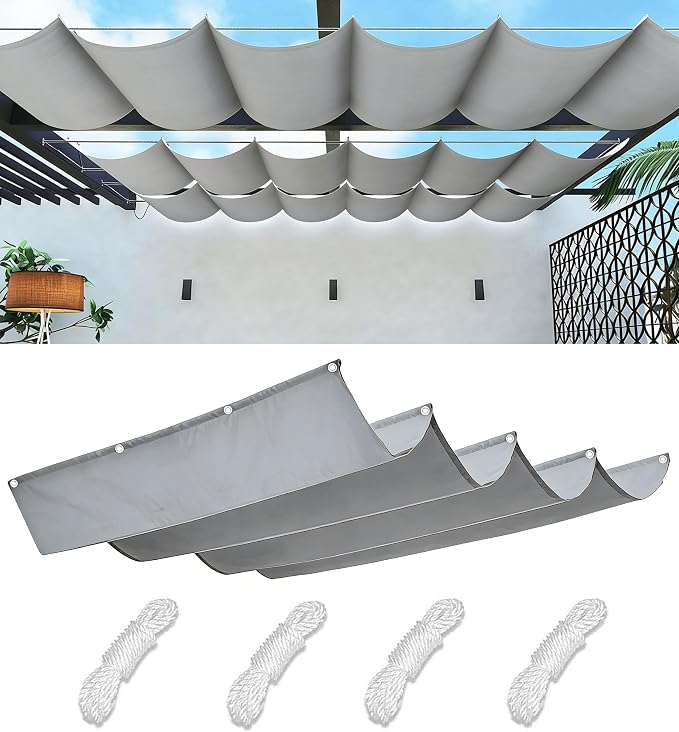 Retractable Wave Sun Shade Sail Waterproof 10' x 11' Sun Shade by WoaceSunShadeSail