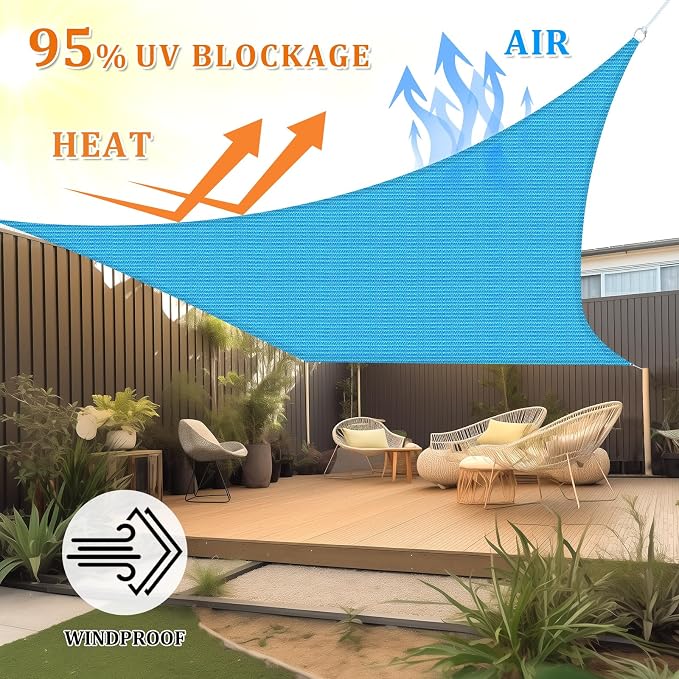 Shade&Beyond 6'x14' Sun Shade Sail Canopy Rectangle, UV Block Breathable Curved - Image 2