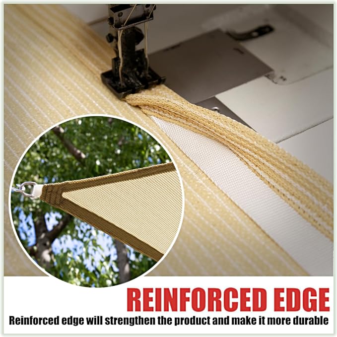ColourTree 20' x 20' x 20' Grey Sun Shade Sail Triangle Canopy – UV Resistant - Image 5