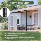 Aoxun 10x8 Lean-to Gazebo, Sloped Roof Pergola Porch Canopy Awning - Image 4